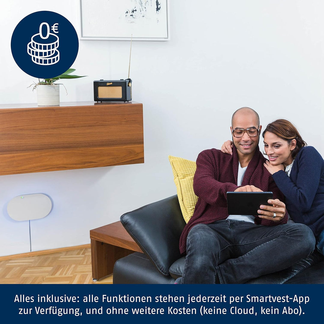 ABUS Funk-Alarmanlage Smartvest Basis-Set Einbruchmeldeanlage inkl. Bewegungsmelder & Öffnungsmelder