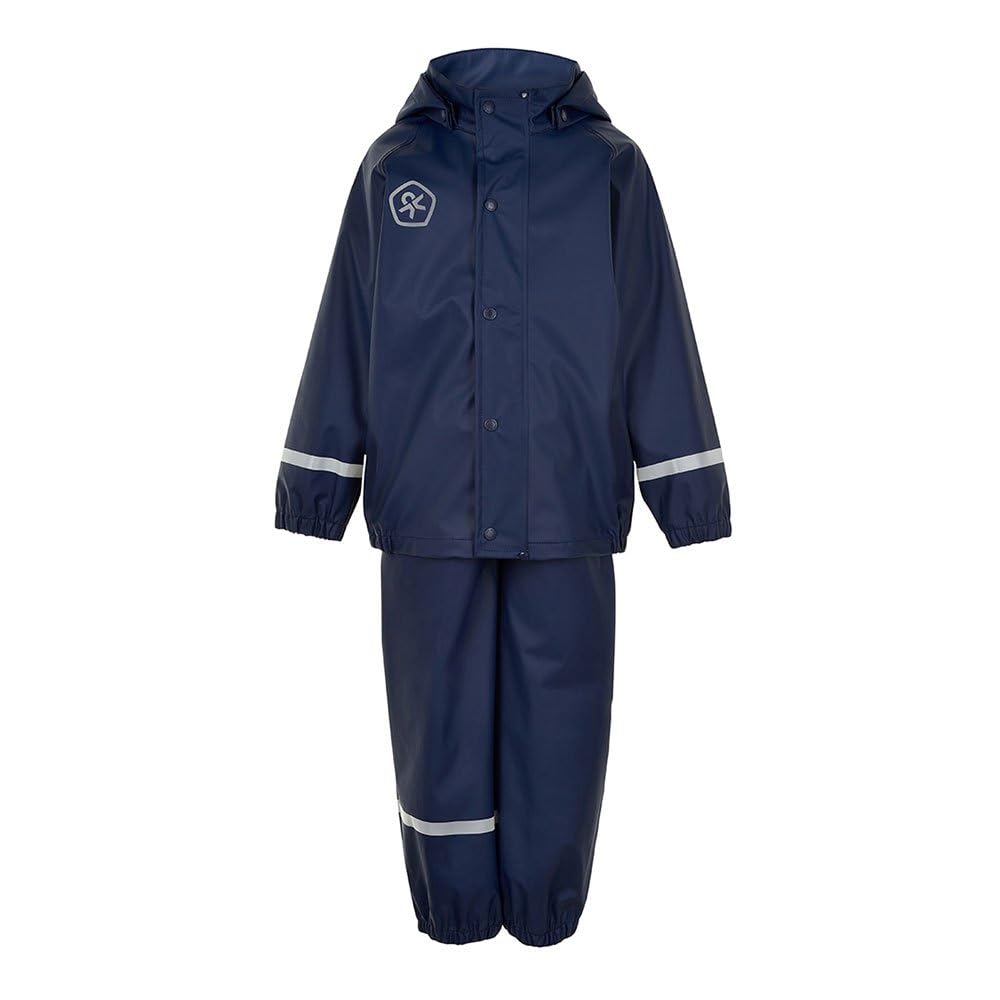 Color Kids Unisex Kinder Rain Set Solid Pu Regenjacke 116 dress blues, 116 dress blues