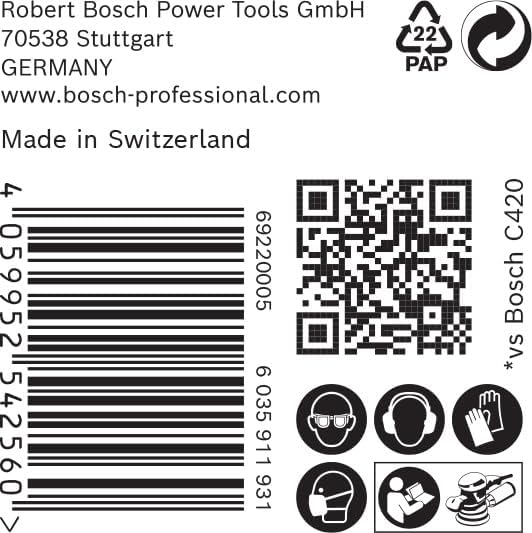 Bosch Accessories Bosch Professional 50x Schleifpapier Expert C470 mit 6 Löchern (für Hartholz, Farb