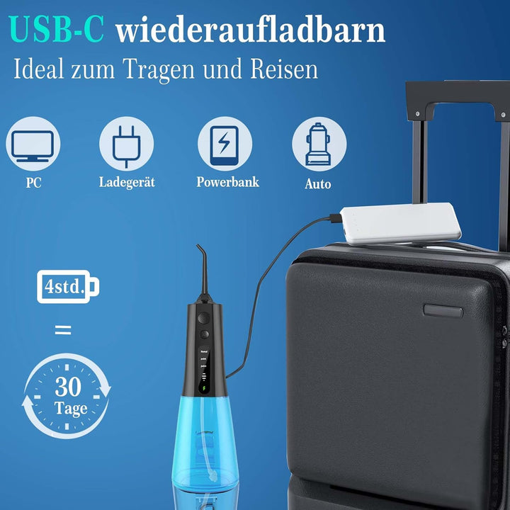 SURFOU Munddusche Kabellos Water Flosser, Elektrische Zahnseide Oral Irrigator for Teeth Zahndusche