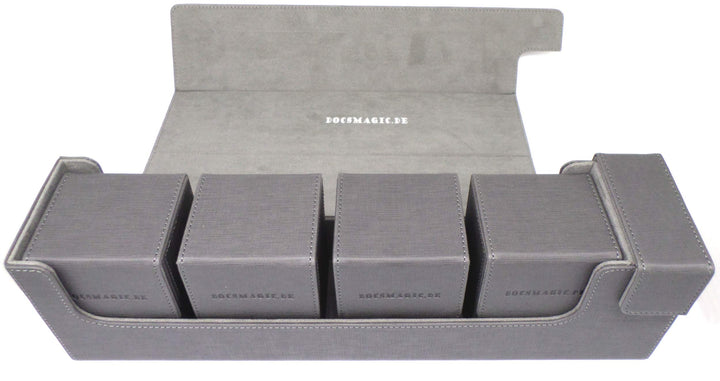 docsmagic.de Premium Magnetic Tray Long Box Silver Large + 4 Flip Boxes - Silber Large + 4 Flip Boxe