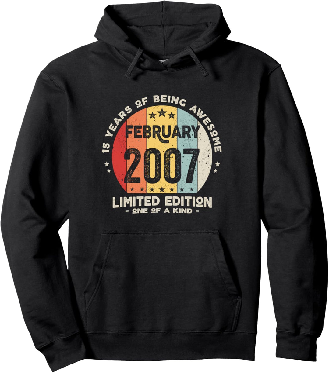 15 Geburtstag Junge Mädchen 15 Years Old Februar 2007 Pullover Hoodie