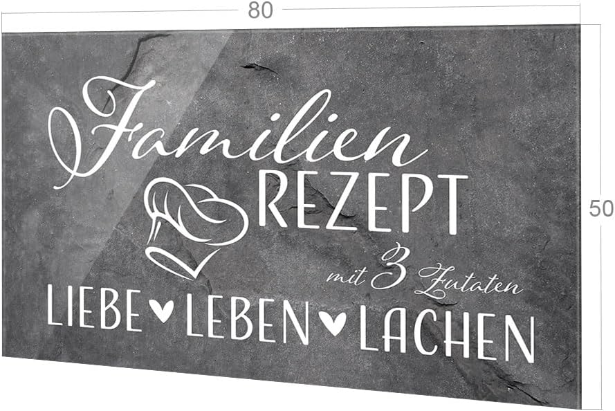 GRAZDesign Spritzschutz Küchenrückwand Glas Küche für Herd & Küchenspüle, Grau mit Spruch - Glasplat