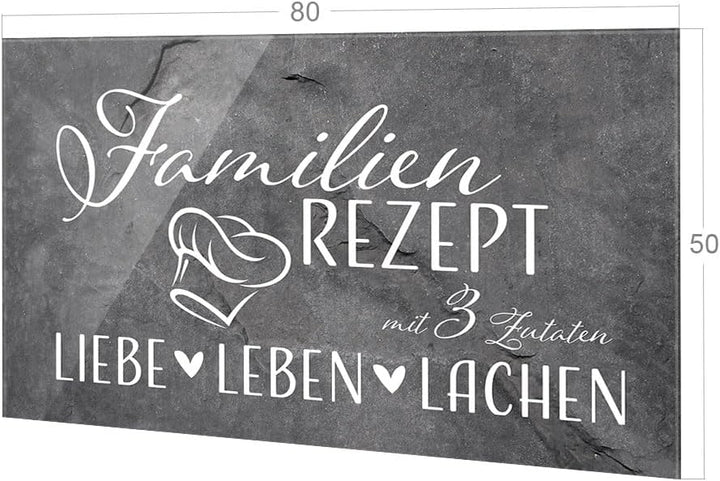 GRAZDesign Spritzschutz Küchenrückwand Glas Küche für Herd & Küchenspüle, Grau mit Spruch - Glasplat