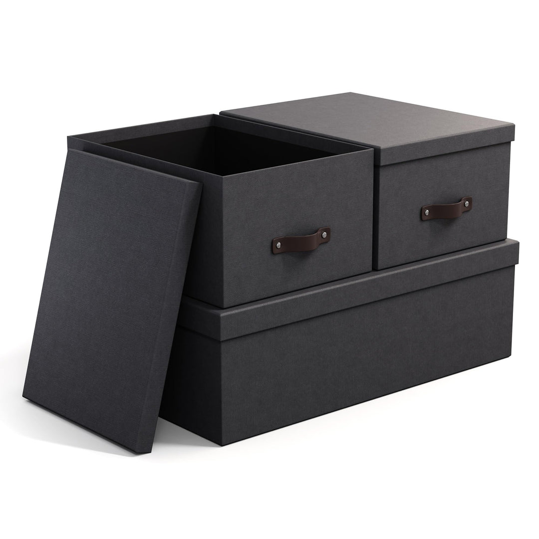 BIGSO BOX OF SWEDEN INGE 3er-Set Aufbewahrungsboxen für das Schlaf-, Kinder-, Arbeits- oder Badezimm