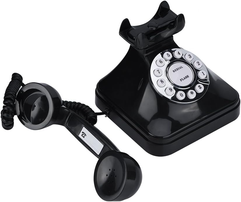 Garsent Vintage Telefon, Kunsttsoff schnurgebundenes Tischtelfon Multifunktions Klassisches Festnetz