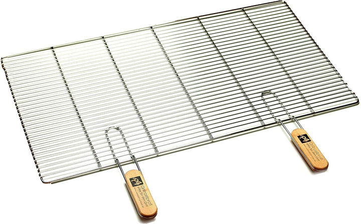 Edelstahl Rost Grillrost - rechteckig und rund - Grill Rost Grössenauswahl (82 x 43 cm mit Griffen),