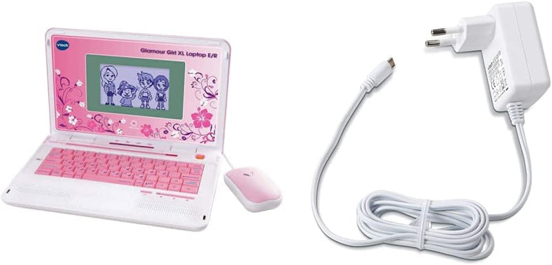 Vtech 80-117964 - Glamour Girl XL Laptop E/R & 80-405149 USB-Ladegerät Bundle mit USB-Ladegerät, Bun
