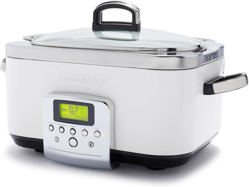 GreenPan Elite 8-in-1 Programmierbarer 6L Slow Cooker Multikocher, Spülmaschinenfester Deckel & Topf