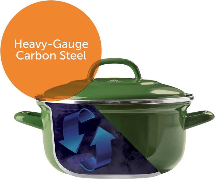 BK Indigo Holländisches Erbe Runde Deutsche Emaillierte Kasserolle mit Deckel mit PFAS-Freier Kerami