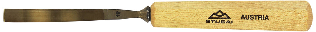 STUBAI Stemmeisen Stechbeitel Serie 52 - Form 12 | Gebogenes Flacheisen 8 mm, mit Holzgriff, zum Vor
