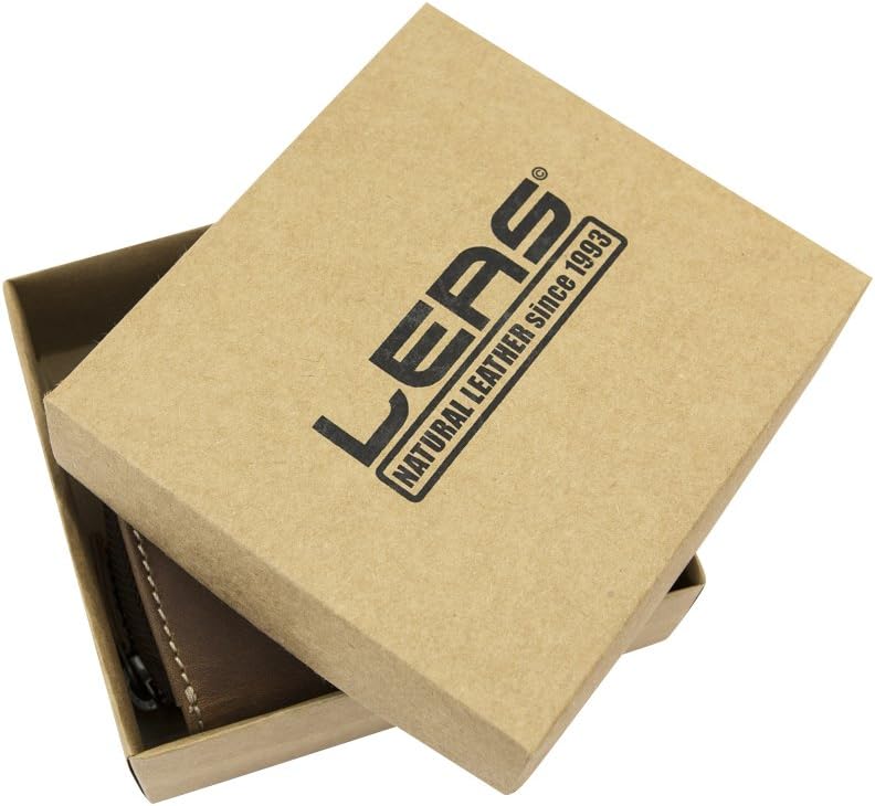 LEAS Herren Geldbeutel natur Männer Portmonee mit Geschenkbox im Used Look Echt-Leder - Vintage-Coll