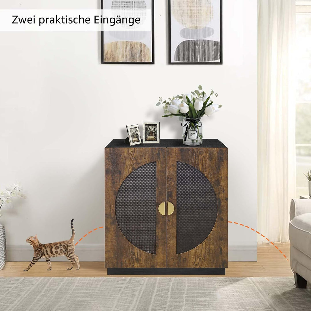 unipaws Katzenklo Möbel mit Regalen, Hohes Verstecktes Katzenklo Gehäuse für hohe oder Top Entry Kat