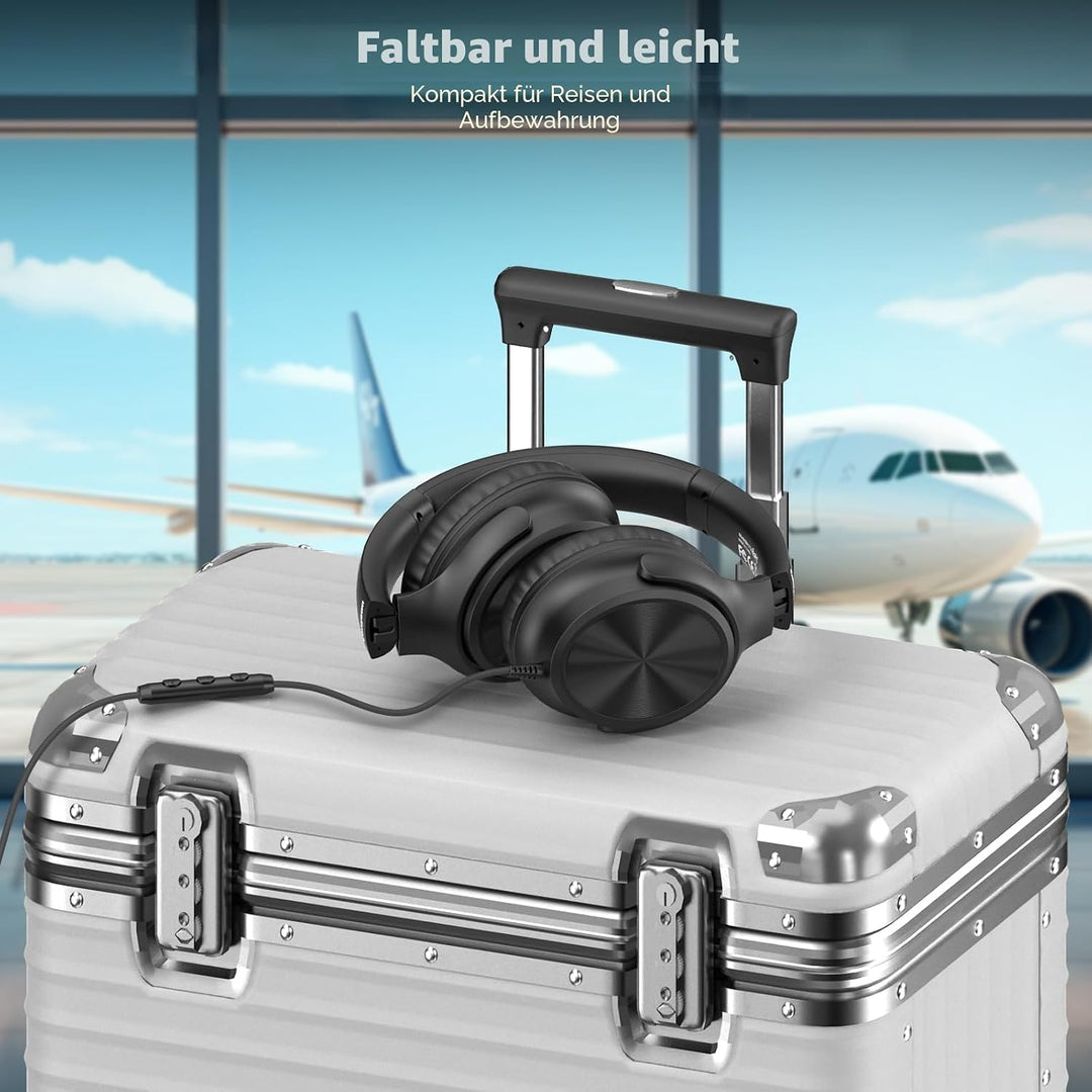 USB-C-Kopfhörer kabelgebunden, Over-Ear-Kopfhörer mit Mikrofon, Lautstärkeregler, HD-Stereo-Sound, f