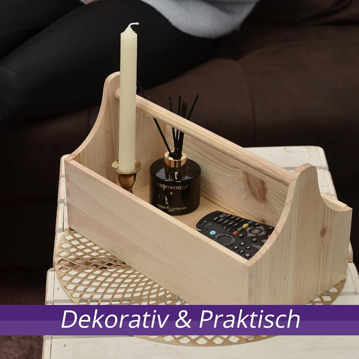 Werkzeugkiste Personalisierbar 34x18x21cm - Natur Holzkiste Aufbewahrung Text, Text