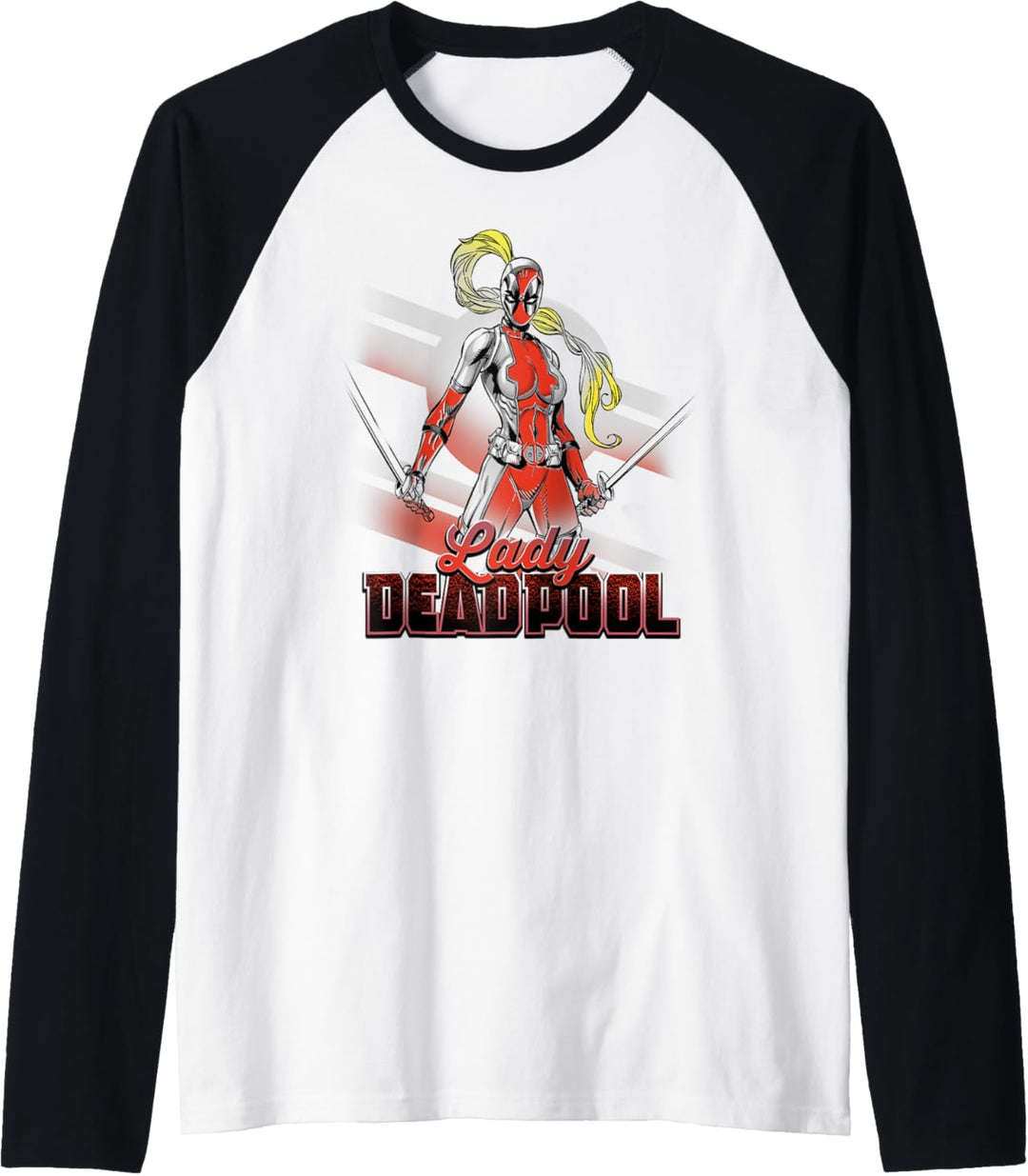 Marvel Lady Deadpool Action Portrait Raglan
