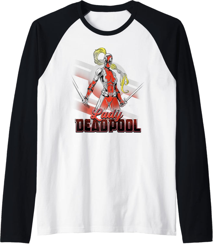 Marvel Lady Deadpool Action Portrait Raglan