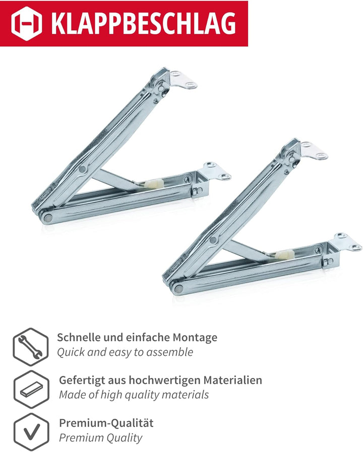 GedoTec Klappenbeschlag Rastomat Kopfteil Verstellbeschlag - MULTIFLEX | Hochstellstütze Metall verz