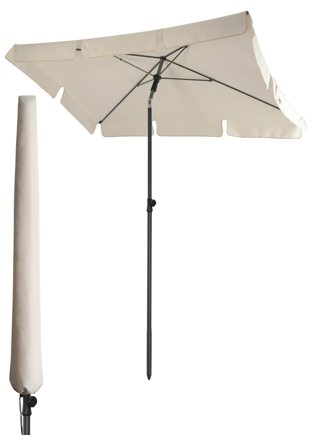 4smile SunnyShade Balkonschirm Rechteckig 210x140 cm, Sonnenschirm Balkon mit UPF 50+, Sonnenschutz