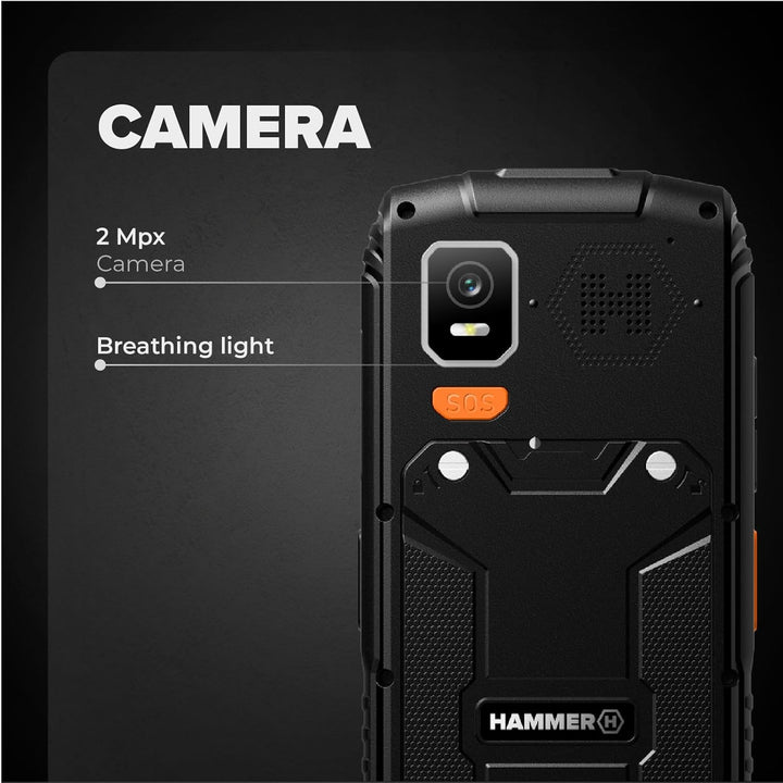 Hammer H Horizon LTE Outdoor Handy ohne Vertrag, 3000mAh Akku, 64 GB, 2,8" IPS Display, grosse Taste