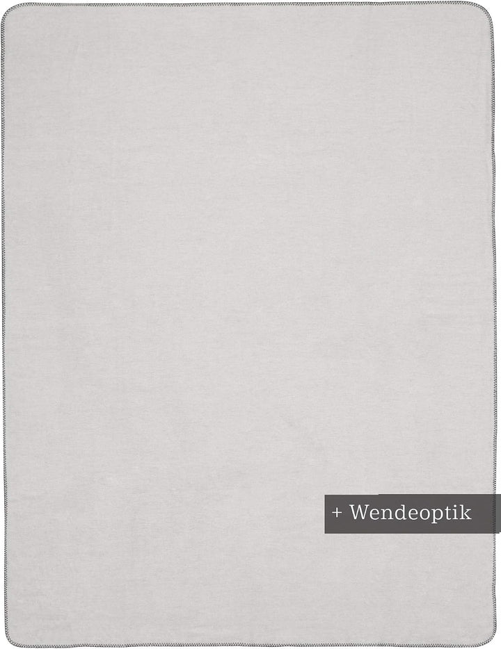 biederlack® Wohndecke Double Optic Hellgrau-Grau, Sofa-Decke in 150x200 cm, Hellgrau-grau
