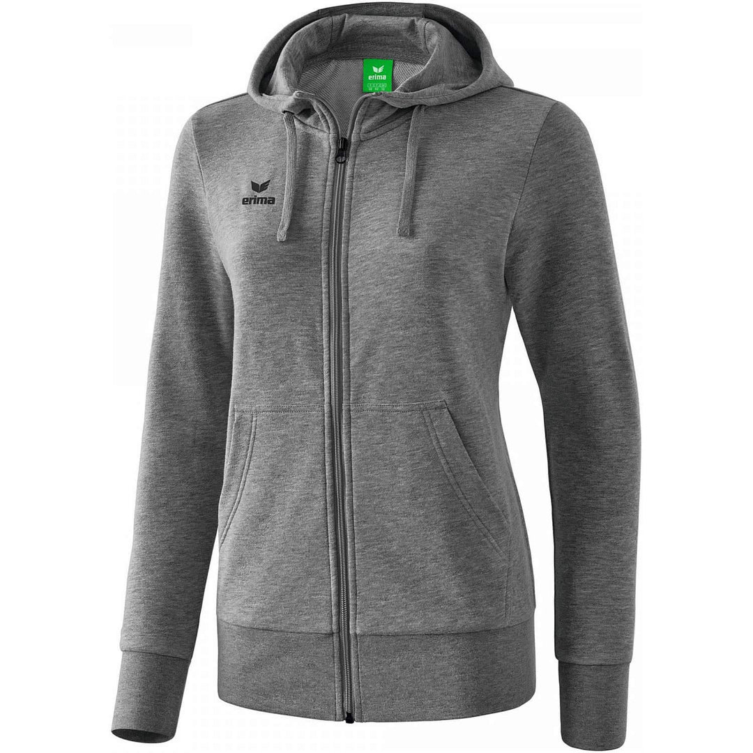 Erima Damen Basic Kapuzensweat Jacke, 34 Grau Melange