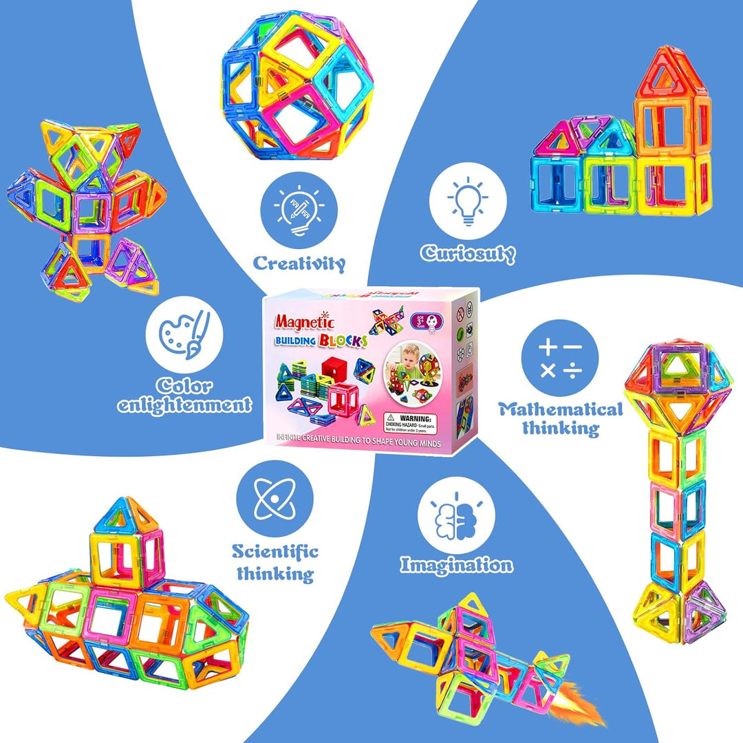 61 Magnetische Bausteine, Magnetbausteine, Magnetsteine Kinder Magnetische Bausteine Spielzeug Gesch