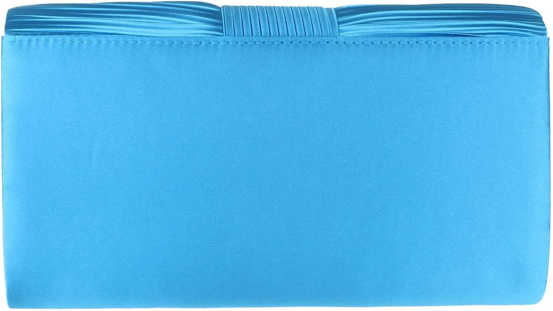 Girly Handbags Plissee-Clutch für Damen aus Satin Blau, Blau