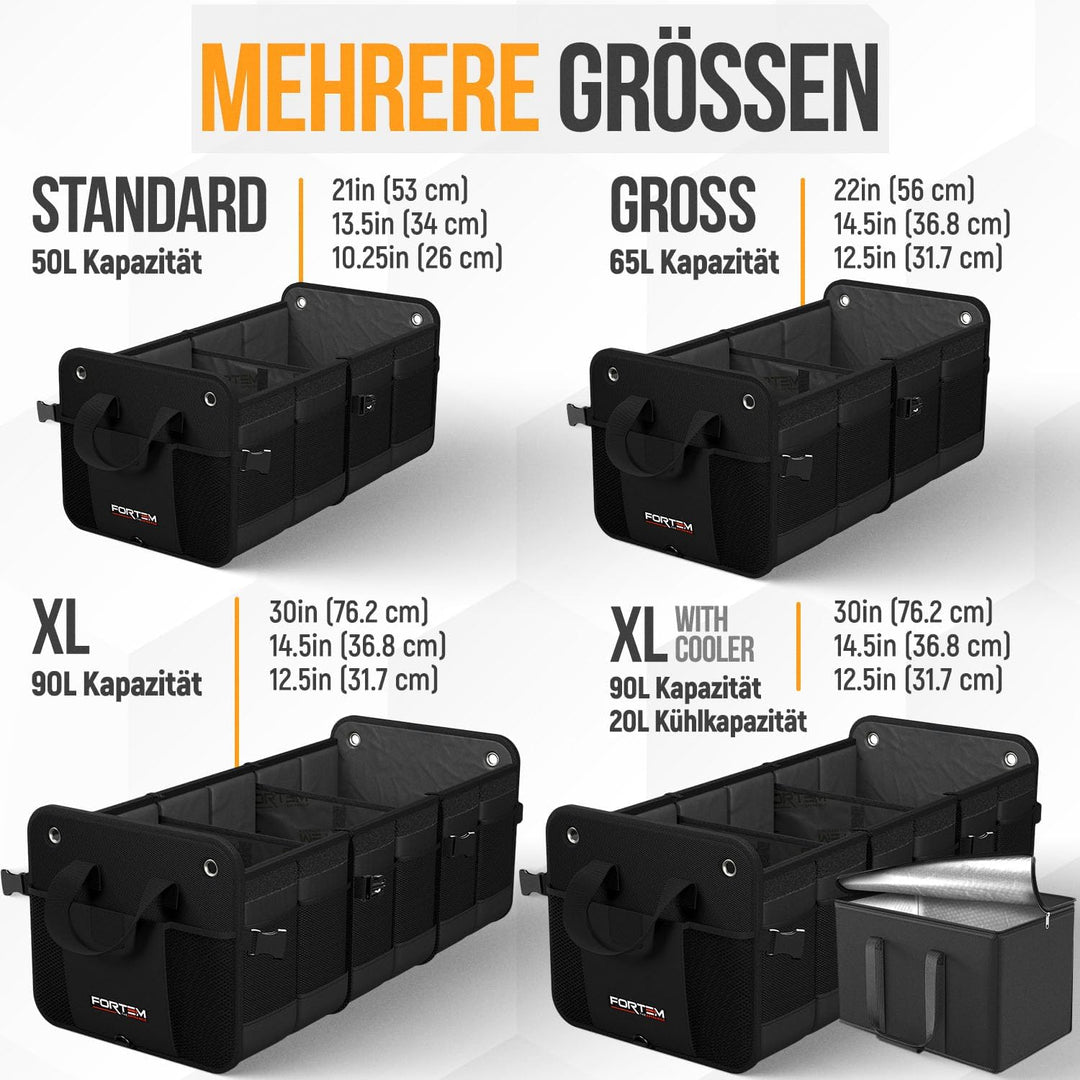 FORTEM Kofferraum Organizer, Kofferraumtasche, Zusammenklappbarer Auto Organizer Kofferraum mit Fäch