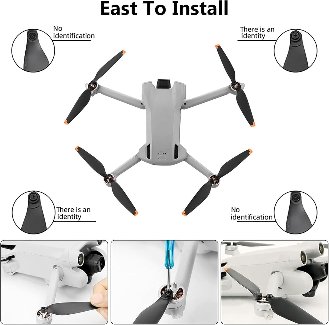 Bocguy 16 Pcs Drohne Mini 3/4 Pro Propeller, Propeller für Mini 3/4 Pro Zubehör Drohnenersatz mit 24