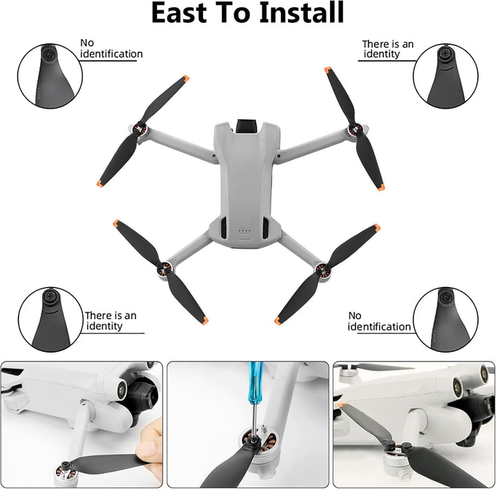 Bocguy 16 Pcs Drohne Mini 3/4 Pro Propeller, Propeller für Mini 3/4 Pro Zubehör Drohnenersatz mit 24