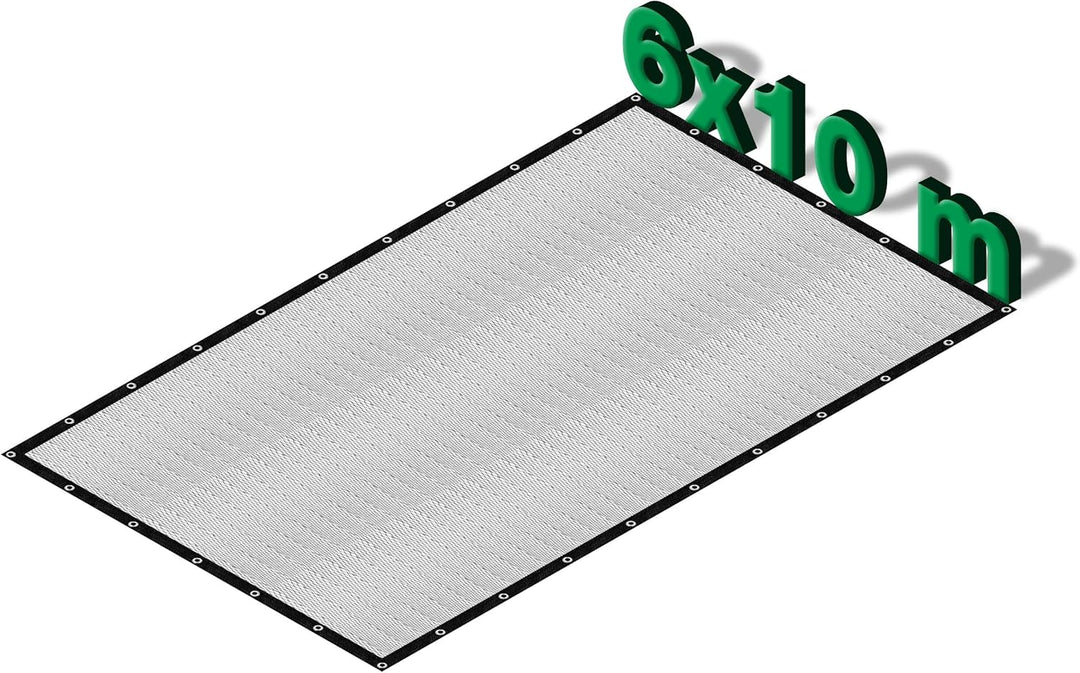 Abdecknetz (6x10m) schwarz mit Erdspiessen | feinmaschig (10x10mm) mit stabilem Rand | Teichabdeckun