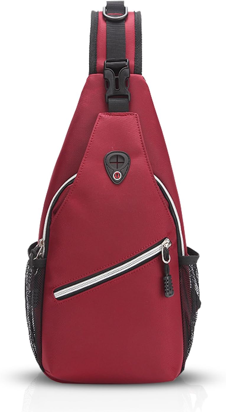 FANDARE Sling Bag Umhängetasche Messenger Bag Hiking Bag Crossbody Bag Rucksack Polyester Rot, Rot