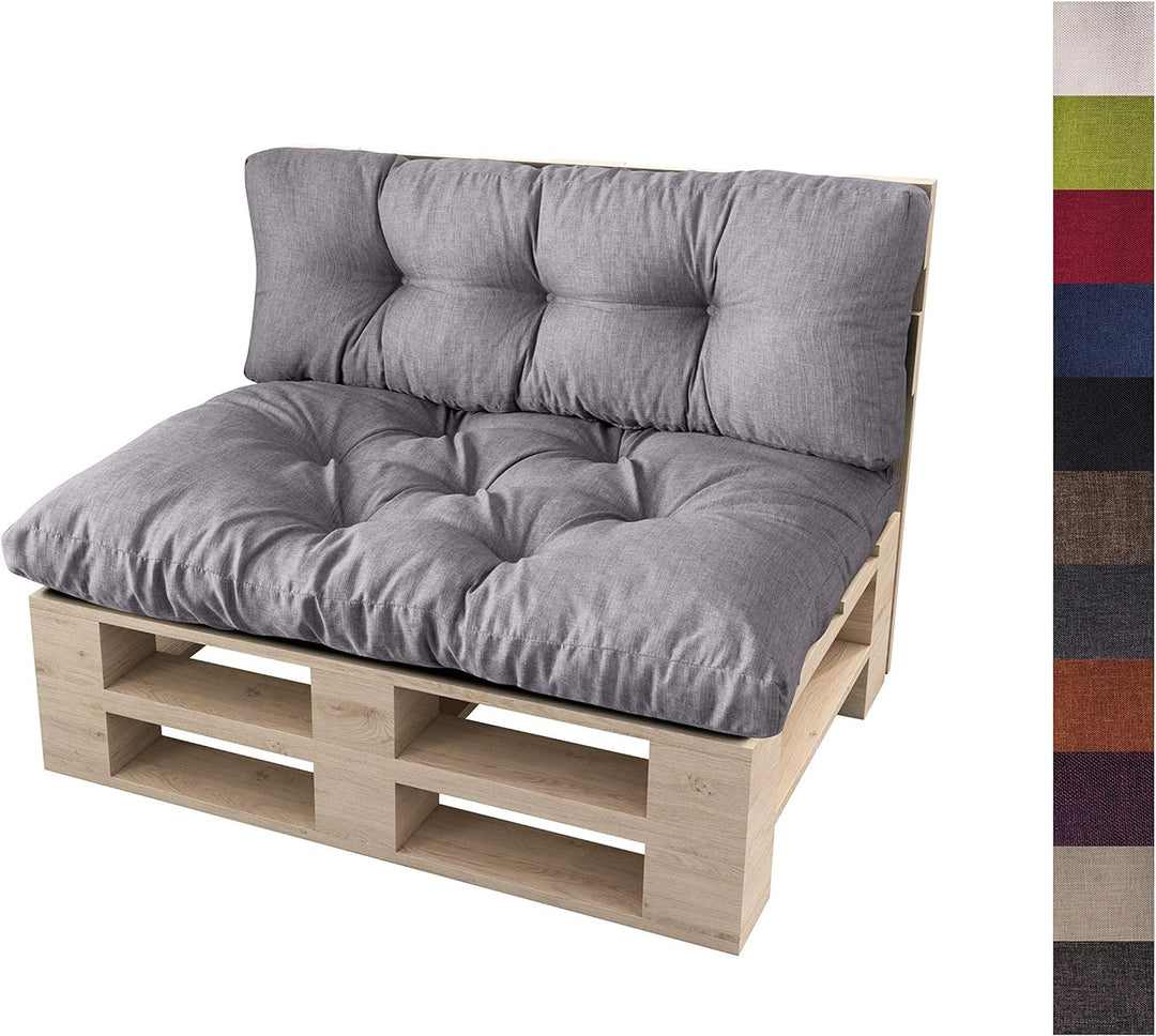 sunnypillow Palettenkissen Auflage Set für Europaletten Indoor und Outdoor Palettenpolster Palettens