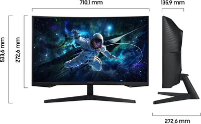 Samsung Odyssey G55C Curved Gaming Monitor, 32 Zoll, Bildschirm mit VA-Panel, 2.560 x 1.440 Pixel, 1