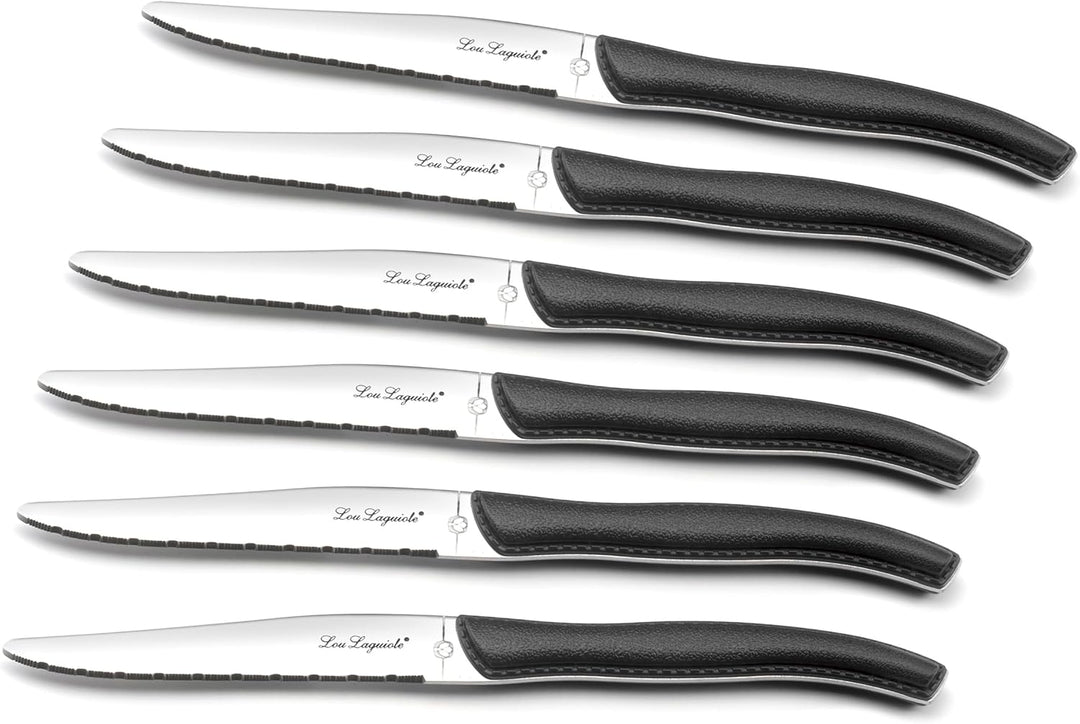 Amefa Steakmesser Set SKY LAG 6-teilig Schwarz 13/0 Klingenstahl hochglanzpoliert Kunststoffgriff in
