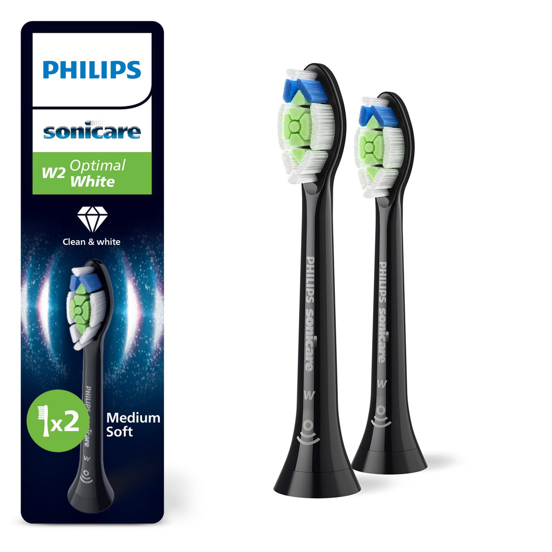 Philips Sonicare W2 Optimal White, Original Ersatzbürstenköpfe, Schwarz, 2er-Pack, HX6062/88 Neu 1 s
