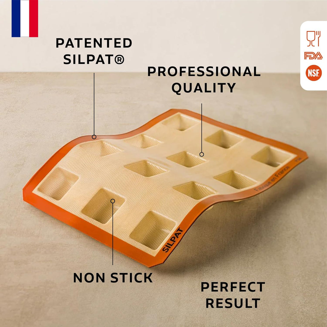 Silpat ES-02366-99 Perfect Mold Brownie, Silikon, Orange, Brownie