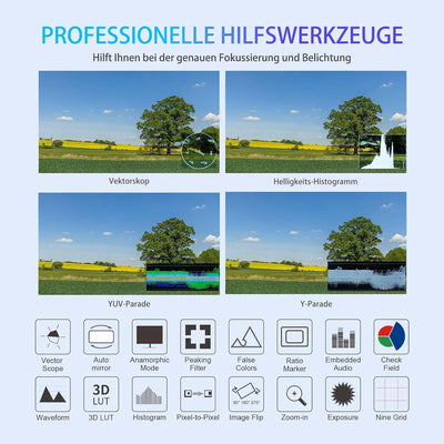 Feelworld F6 Plus V2 5.5 Zoll DSLR Kamera Field Monitor Touch Screen HDR 3D Lut Wellenform Small Ful