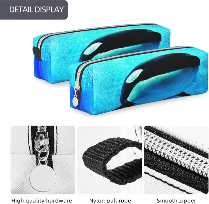 Federmäppchen Orca Wale Schwimmen Federmappe Etui für Jungen Mädchen Grosse Schulsachen Federtasche