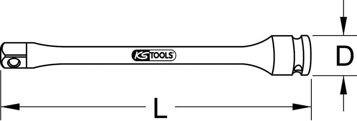 KS Tools 515.1064 1/2" Kraft-Torsions-Verlängerung, 120Nm