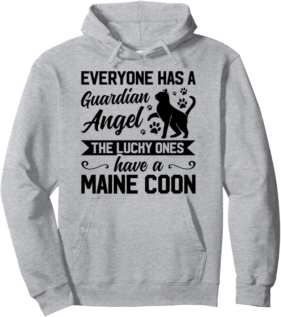 Jeder hat einen Engel Die Glücklichen haben Maine Coon Pullover Hoodie
