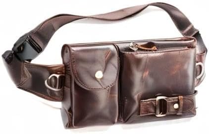 FANDARE Retro Bauchtasche Brusttasche Gürteltasche Hüfttasche Sport Leder Sling Bag Umhängetaschen H