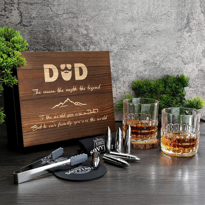 Bester Papa Geschenk Geburtstag Whiskey Gläser, Whisky Geschenkset Vatertagsgeschenk für Papa, 2 Whi