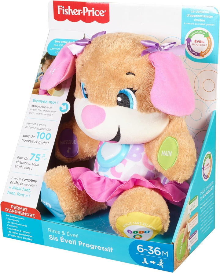Fisher-Price Lernspass Hundefreundin| Sprechendes, Singendes Kuscheltier| Baby Spielzeug 6 Monate+|