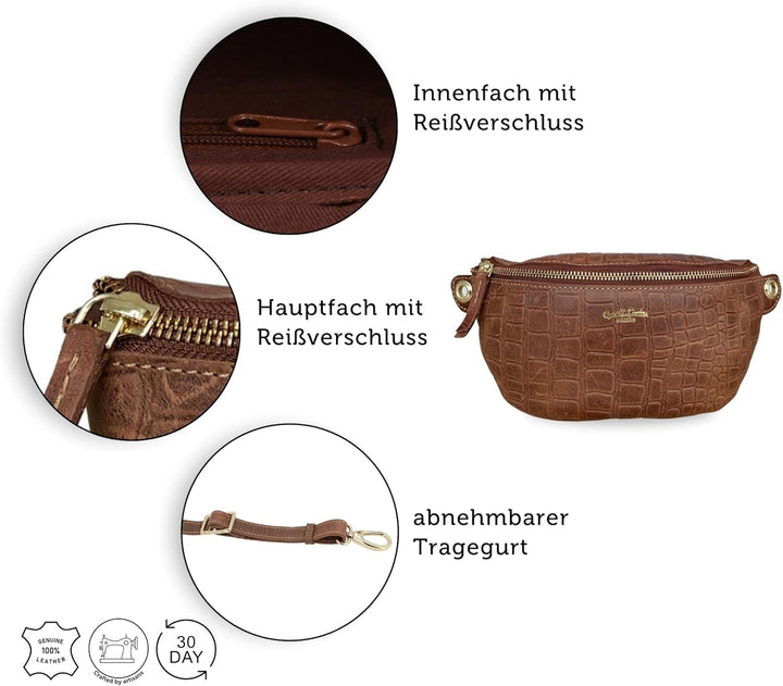 Gusti Gürteltasche Leder - Annabelle Damen und Herren Gürteltasche Bauchtasche Handtasche Ledertasch
