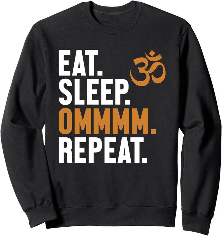 Eat Sleep Ommmm Repeat Buddhistisches Symbol Statue Buddhismus Sweatshirt