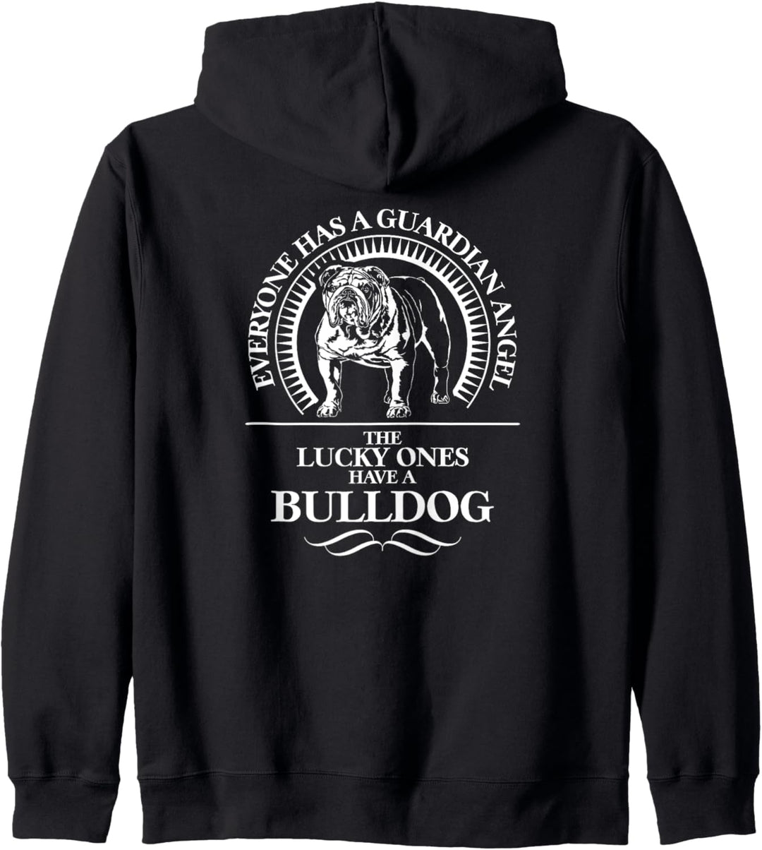 English Bulldog Guardian Angel Schutzengel Hund Hundespruch Kapuzenjacke