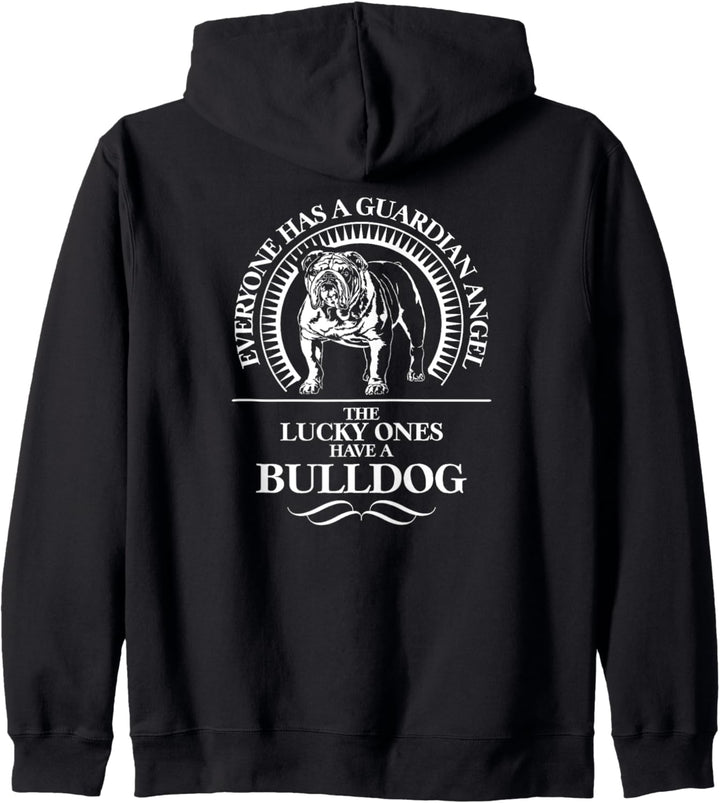 English Bulldog Guardian Angel Schutzengel Hund Hundespruch Kapuzenjacke
