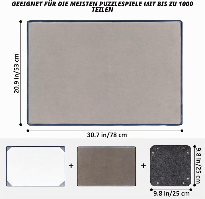 Tektalk Puzzle Board mit 6 Sortierschalen, tragbare Puzzlematte mit transparenter wasserdichter &amp; st